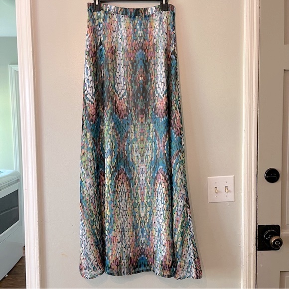 Shabby Apple Maxi Skirt Mosaic Print Chiffon Layered - Picture 13 of 13